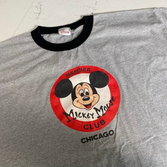 Vintage Disney Store Mickey Mouse‎ Club Chicago Ringer T-Shirt Size 2XL - Picture 1 of 7